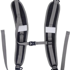 Black Adjustable Reflective Double Harness With Clips Versatile Shoulder Strap For Backpacks And Outdoor Gear