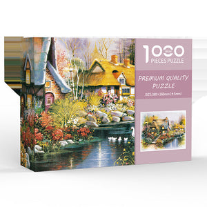 Warm Country Time Diy 1000 Piece Paper Puzzle Creative Educational Toy For Family Fun