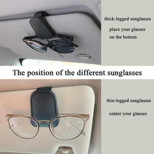 2Pcs Black Car Sun Visor Glasses Holder Universal Sunglasses Clip For Secure Storage