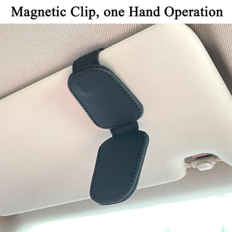 2Pcs Black Car Sun Visor Glasses Holder Universal Sunglasses Clip For Secure Storage