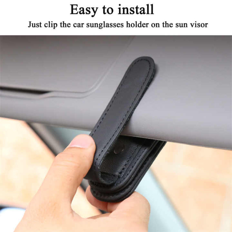 2Pcs Black Car Sun Visor Glasses Holder Universal Sunglasses Clip For Secure Storage