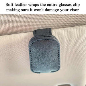 2Pcs Grey Car Sun Visor Glasses Holder Universal Sunglasses Clip For Secure Storage