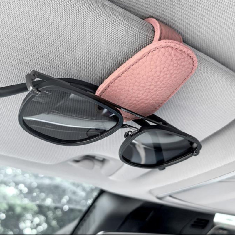 2Pcs Pink Car Sun Visor Glasses Holder Universal Sunglasses Clip For Secure Storage