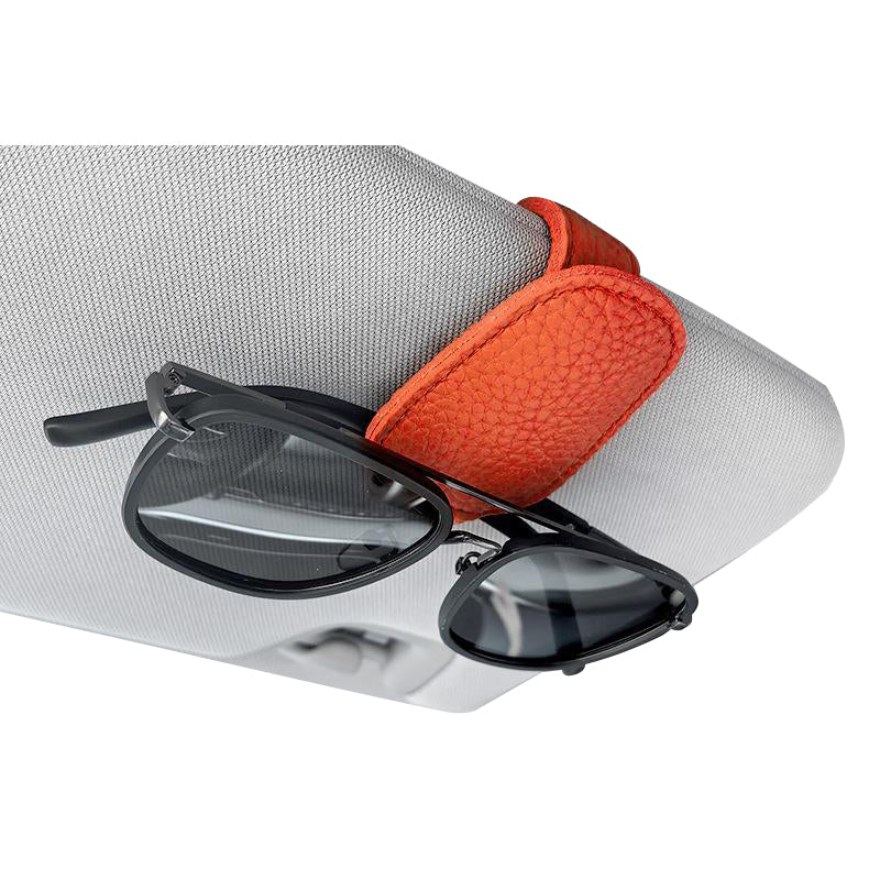 2Pcs Orange Car Sun Visor Glasses Holder Universal Sunglasses Clip For Secure Storage