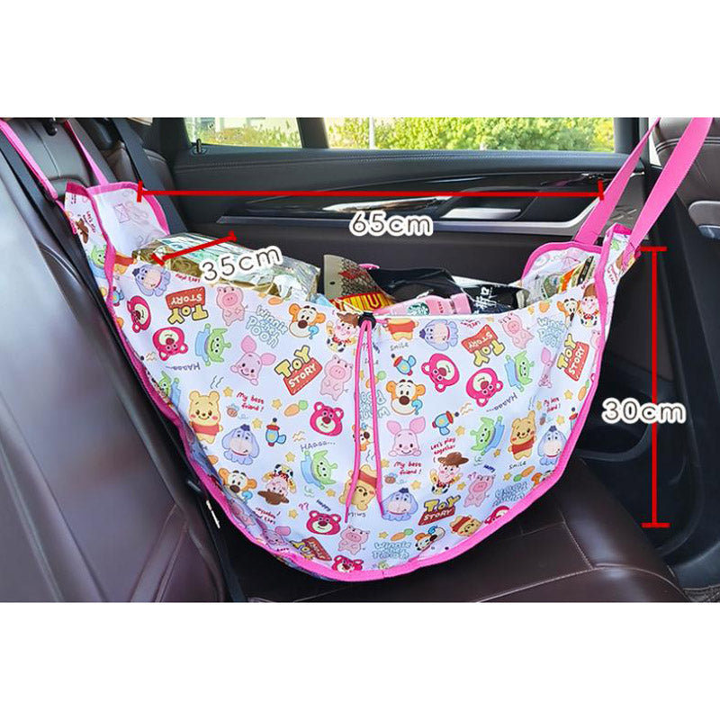 White Car Back Seat Organizer Hammock Portable Storage Solution