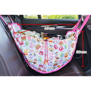 White Car Back Seat Organizer Hammock Portable Storage Solution