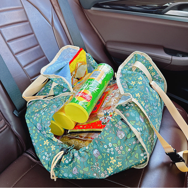 White Car Back Seat Organizer Hammock Portable Storage Solution