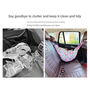 White Car Back Seat Organizer Hammock Portable Storage Solution