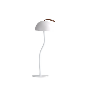 Smooth White Lamp Cap Elegant Curved Stem Mushroom Desk Adjustable Led Table Light