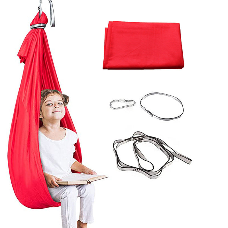 Red Kids' Outdoor Hanging Swing Pod Chair Comfortable & Durable Hammock For Play