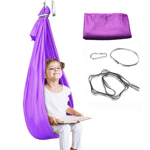 Purple Kids' Outdoor Hanging Swing Pod Chair Comfortable & Durable Hammock For Play