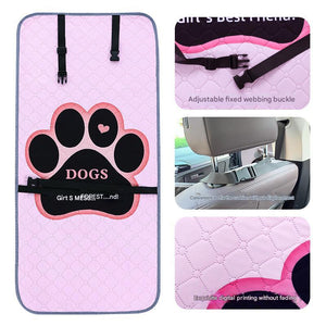 Pink Dog Car Seat Cover Waterproof & Scratch Resistant Pet Protector