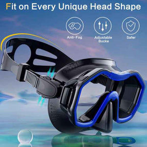 Transparent Blue Professional Snorkeling Mask And Dry Top Set