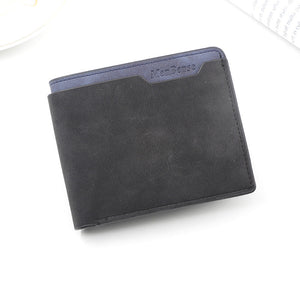 Black Men's Genuine Leather Bifold Wallet Compact Design With Multiple Card Slots