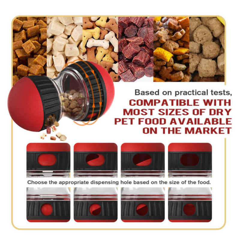 Red Interactive Dog Slow Feeder Toy Food Dispenser Ball For Healthy Digestion