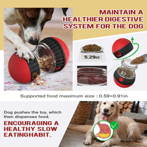 Red Interactive Dog Slow Feeder Toy Food Dispenser Ball For Healthy Digestion