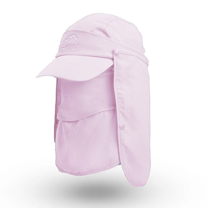 Pink Uv Protection 4 In 1 Outdoor Sun Hat With Removable Flaps