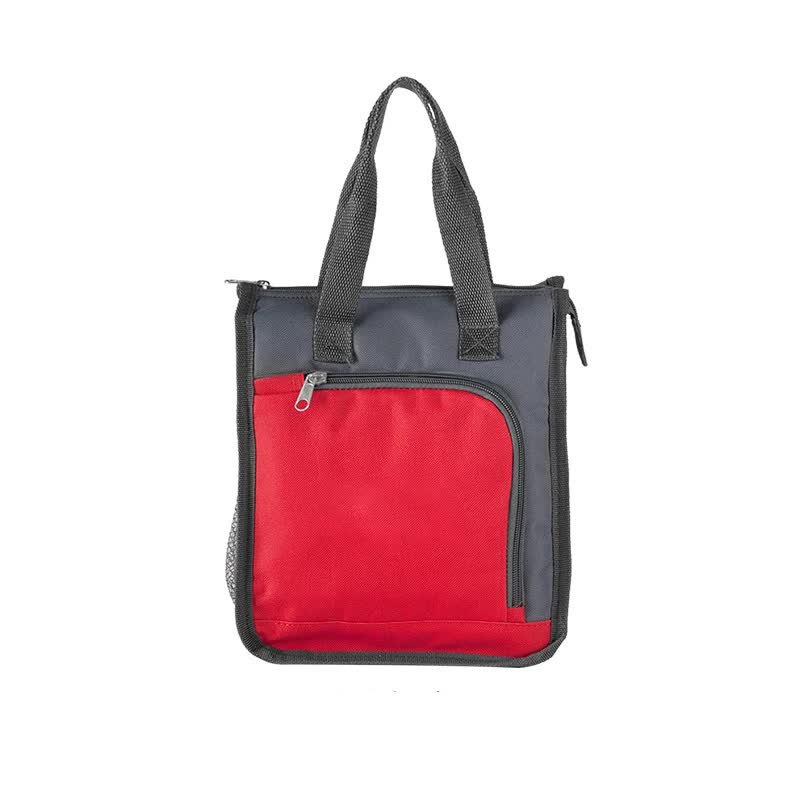 Red Portable Insulated Lunch Bag For Office Picnic And Grocery Use