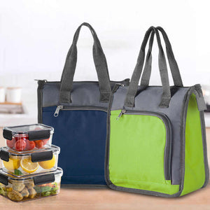 Red Portable Insulated Lunch Bag For Office Picnic And Grocery Use