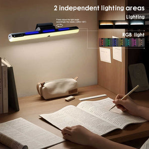 White Rechargeable Led Desk Light With Adjustable Rgb And Study Mode