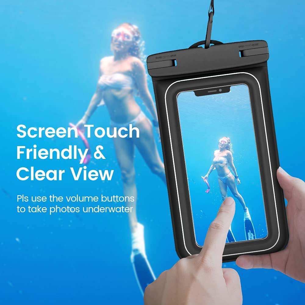 Orange Floating Waterproof Phone Pouch Secure And Durable