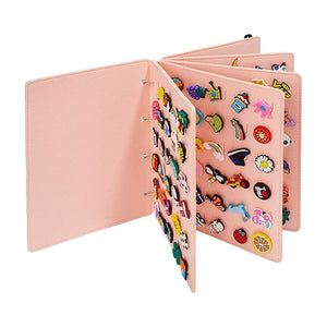 Pink Felt Storage Book For Shoe Charms And Collectibles Durable Organizer