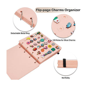 Pink Felt Storage Book For Shoe Charms And Collectibles Durable Organizer