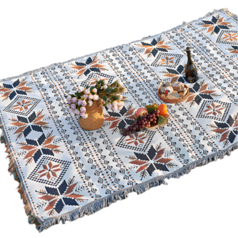 Elosung Autumn Maple Leaves Bohemian Style Outdoor Picnic Blanket 130 X 180Cm Decorative Throw