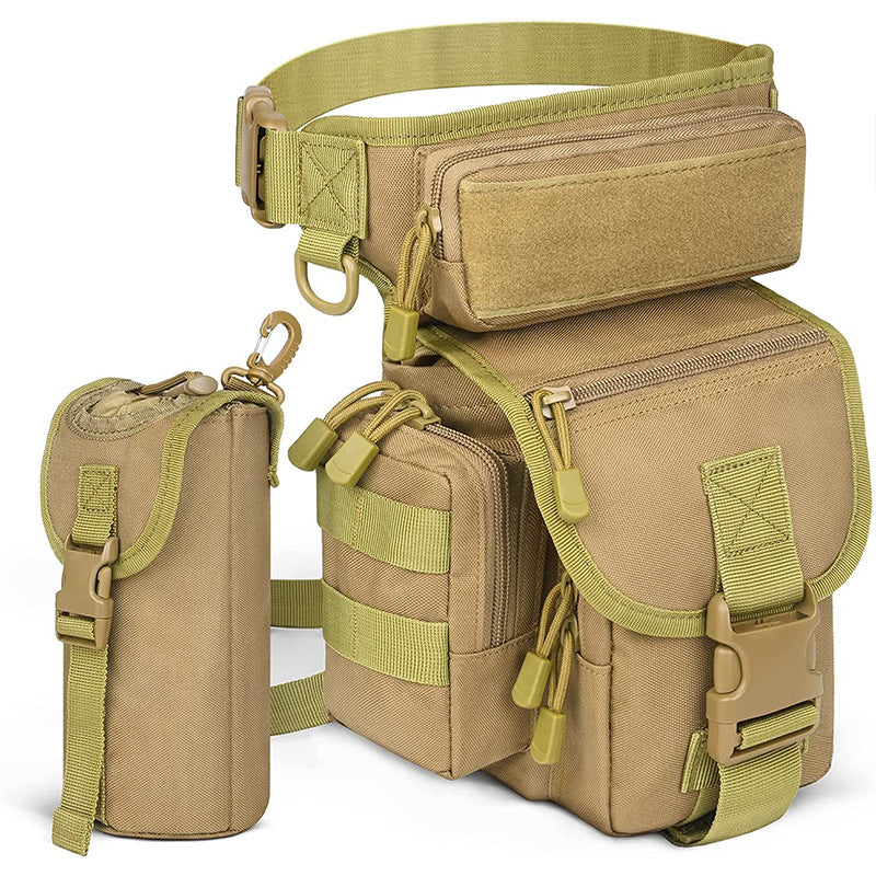 Beige Outdoor Tactical Military Leg Bag Durable Multi Pocket Utility Waist Pack