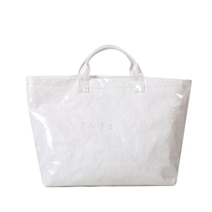 White Trendy Waterproof Tote Bag Lightweight And Durable Carryall