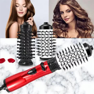 Red Automatic Large Wave Curling Iron | 2 In 1 Volumizing Hot Air Brush & Styling Comb