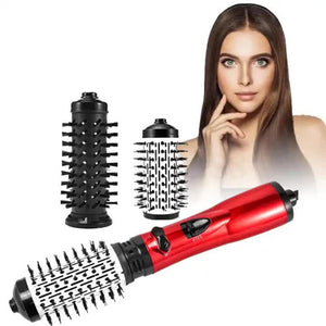 Red Automatic Large Wave Curling Iron | 2 In 1 Volumizing Hot Air Brush & Styling Comb