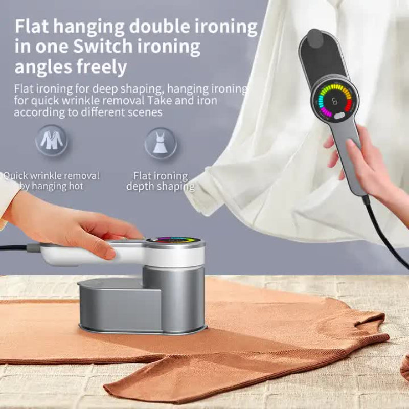 Grey Portable Handheld Garment Steamer | Mini Iron For Home & Dorm Use Compact Clothes Steaming