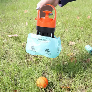 Blue Portable Dog Poop Scooper Outdoor Pet Waste Picker Six Claw Tool For Easy Clean Up Travel Friendly