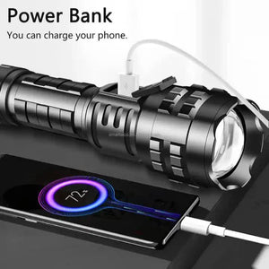 Carton Box Led Self Defense Flashlight Powerful Rechargeable Type Torch With Digital Display For Home & Outdoor Use