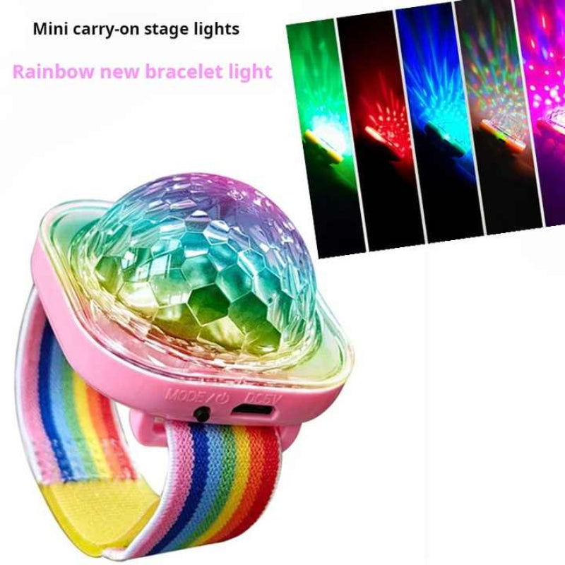 White Usb Wristband Car Suction Stage Light 5V Charging Mini 7 Color Laser Atmosphere For Party & Events