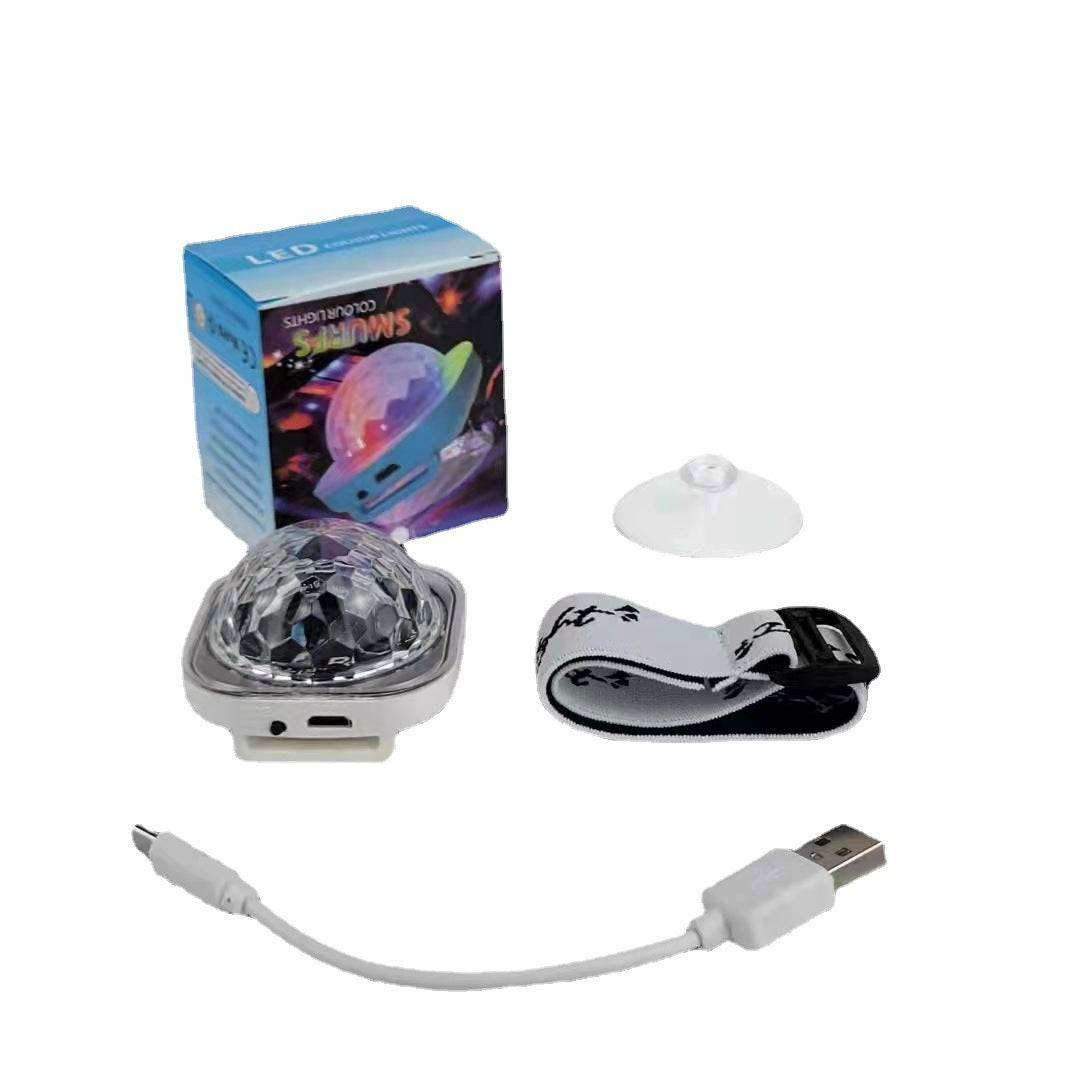 White Usb Wristband Car Suction Stage Light 5V Charging Mini 7 Color Laser Atmosphere For Party & Events