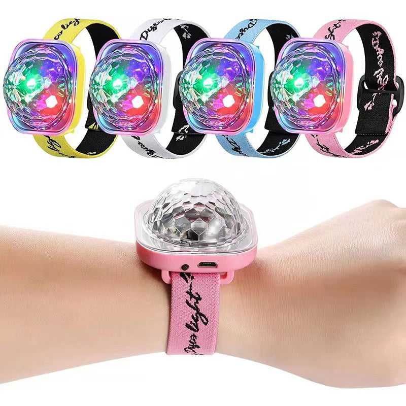 Pink Usb Wristband Car Suction Stage Light 5V Charging Mini 7 Color Laser Atmosphere For Party & Events