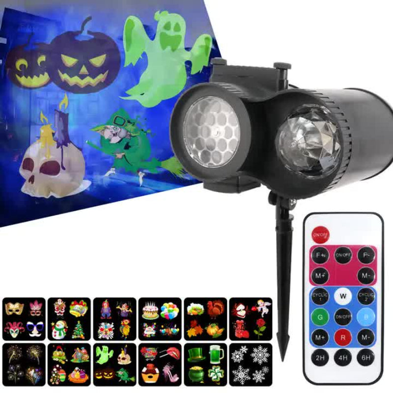 Bracket Outdoor Waterproof Lawn Dual Tube Projection Light Led Halloween & Christmas Dynamic Ripple Animation Replaceabl