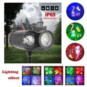 Ground Insert Outdoor Waterproof Lawn Dual Tube Projection Light Led Halloween & Christmas Dynamic Ripple Animation Repl