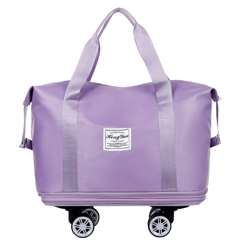 Light Purple Large Capacity Travel Bag With Expandable Design Waterproof And Wet Dry Separation 360A Spinner Wheels Idea