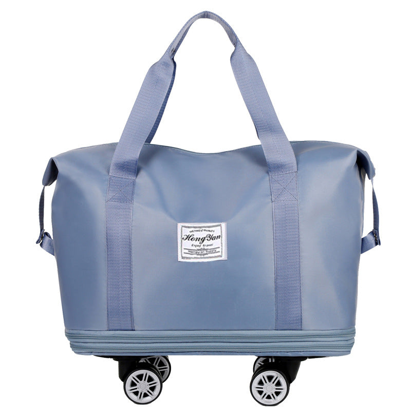 Blue Large Capacity Travel Bag With Expandable Design Waterproof & Wet Dry Separation 360A Spinner Wheels Ideal For Stud