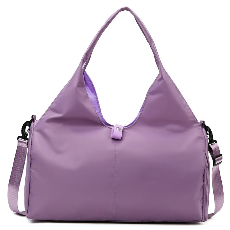 Purple Oxford Fabric Women's Shoulder Bag Large Capacity Yoga & Gym With Separate Shoe Compartment Stylish Functional Sp