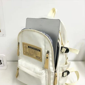 Black Stylish And Simple Backpack For High School College Students Trendy Women Casual Travel Daily Use