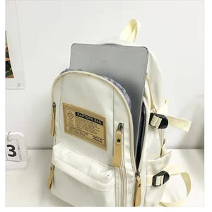 Khaki Stylish And Simple Backpack For High School College Students Trendy Womenas Casual Travel Daily Use