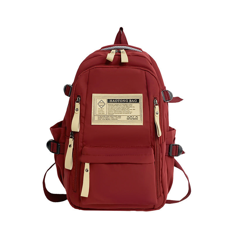 Red Stylish And Simple Backpack For High School College Students Trendy Women Casual Travel Daily Use