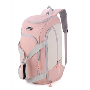 Pink Large Capacity Travel Backpack Multi Function Carry On Bag For Clothes Luggage Storage And Business Trips