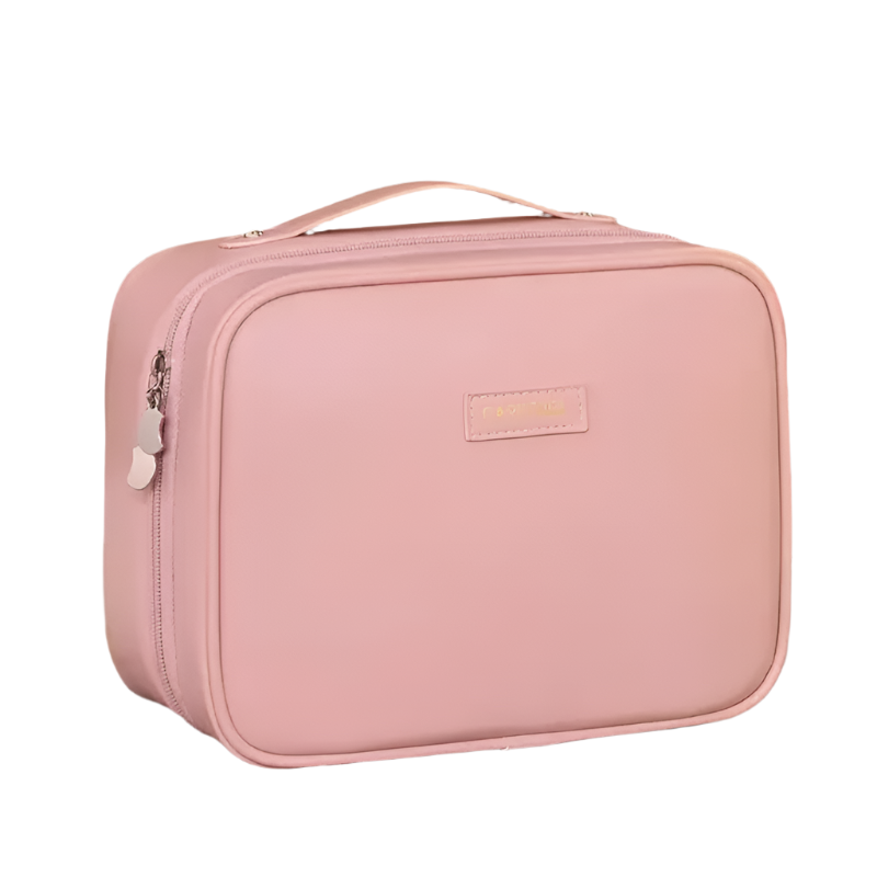 Pink 5 In 1 Multi Function Pu Makeup Organizer A Large Capacity Cosmetic Storage Bag With Dividers Portable And Premium