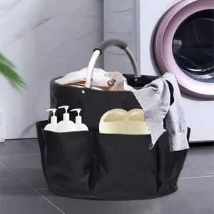 Dark Gray Portable Folding Picnic Basket Multi Function Beach Storage Bag Toiletry Organizer And Shopping For Outdoor Ho