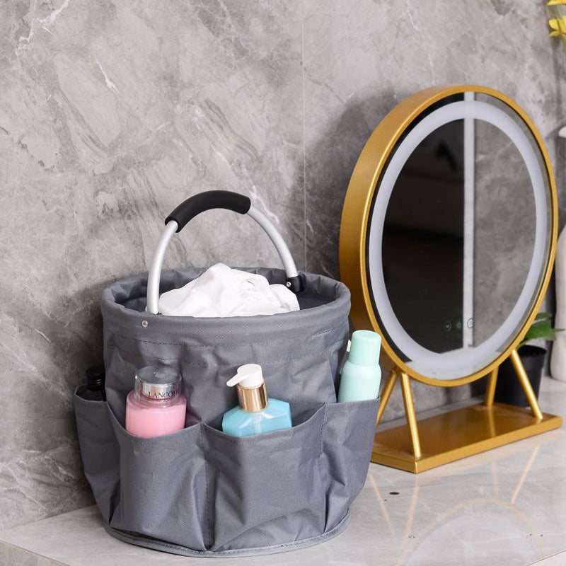 Dark Gray Portable Folding Picnic Basket Multi Function Beach Storage Bag Toiletry Organizer And Shopping For Outdoor Ho